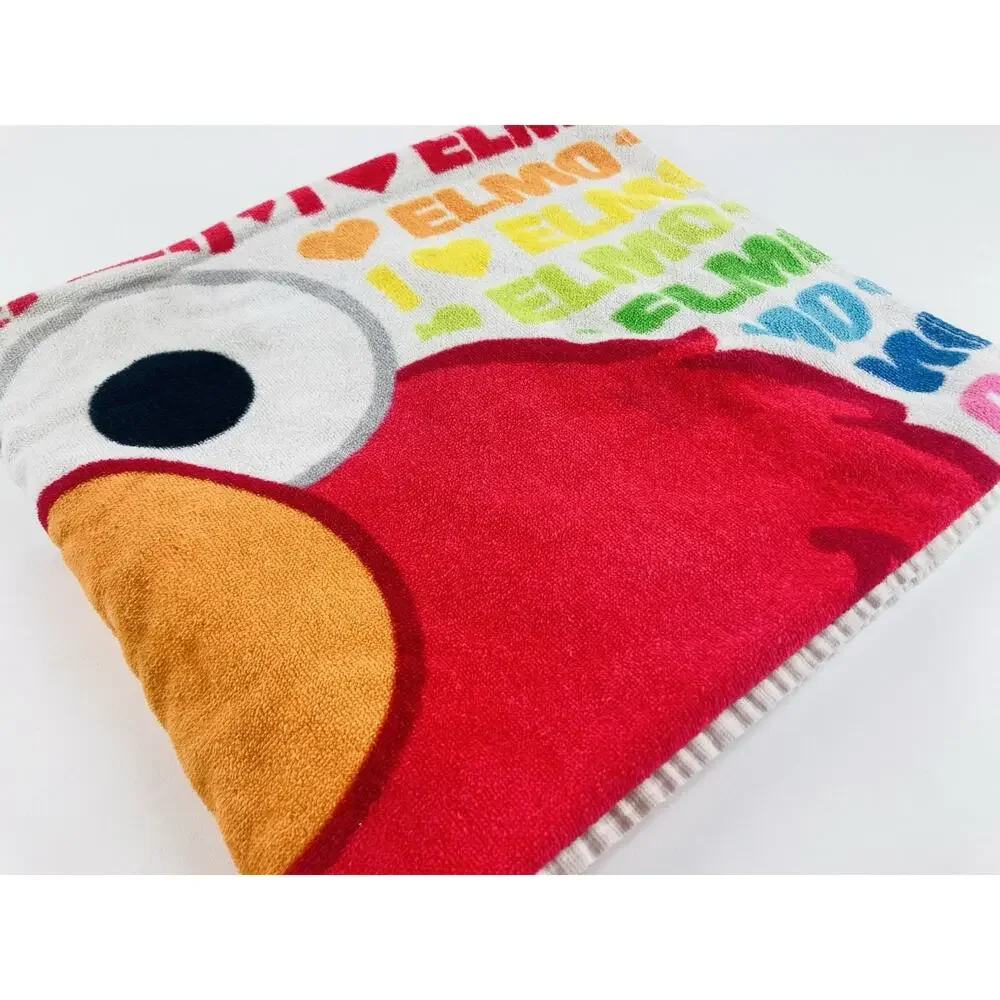 Sesame Street Love ELMO Bath Body Towel Busch Gardens Rainbow Hearts Face Large